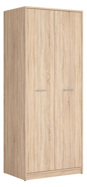 Set dormitor NEPO PLUS, stejar sonoma, pat 140x200, dulap cu 2 usi, 2