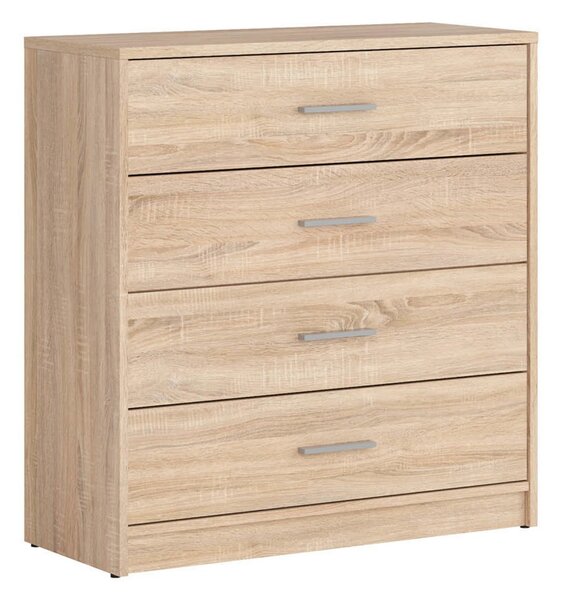 Set dormitor NEPO PLUS, stejar sonoma, pat 140x200, dulap cu 2 usi, 2