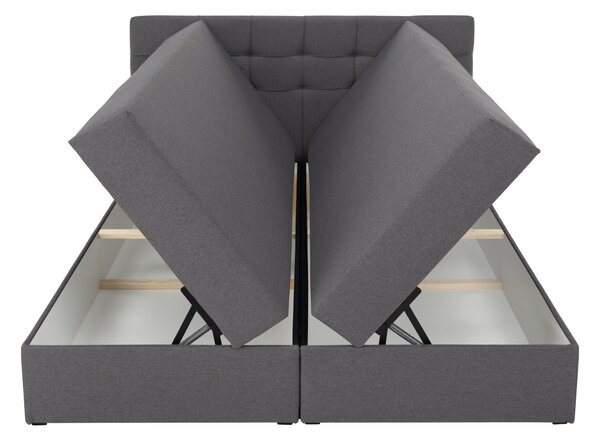 KONDELA Pat boxspring, 160x200, ţesătură gri, KAMILIA