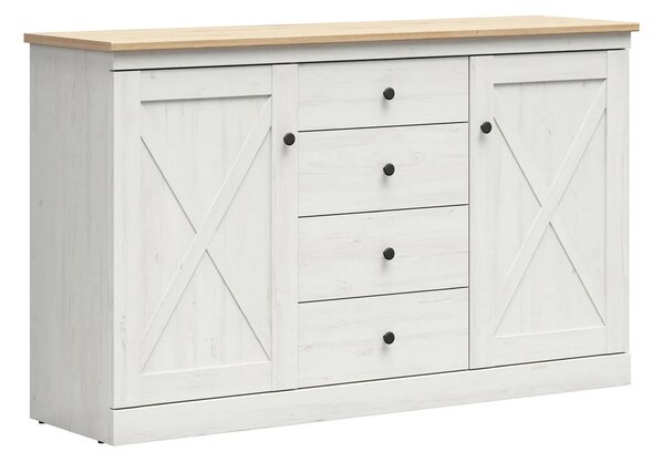 Set dormitor FRIJA, pin alb andersen/stejar artisan, pat 160x200, dula