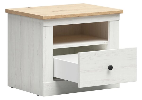 Set dormitor FRIJA, pin alb andersen/stejar artisan, pat 160x200, dula