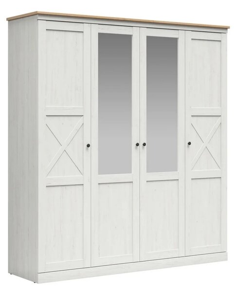 Set dormitor FRIJA, pin alb andersen/stejar artisan, pat 160x200, dula
