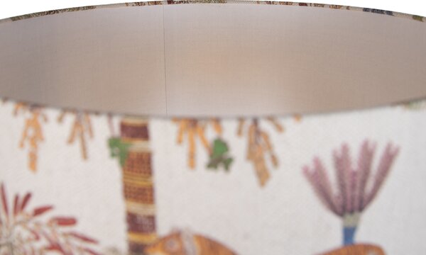 Japandi vloerlamp beige met kap multicolor en dierenprint 50cm - Simplo