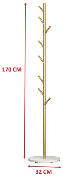Cuier din metal ,culoare auriu,170x32 cm
