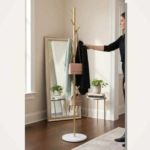 Cuier din metal ,culoare auriu,170x32 cm