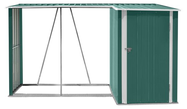 KONDELA şopron din lemn cu şopron, 270x104x159 cm, verde închis, ARPOL TYP 2