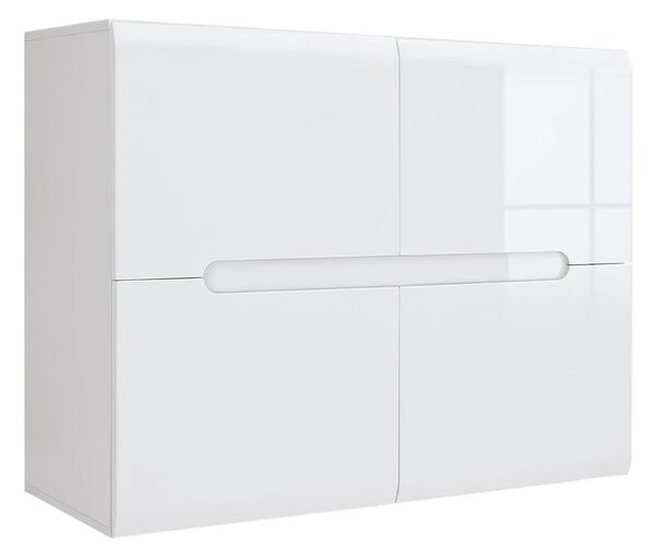 Set dormitor AZTECA TRIO, alb, pat 160x200, dulap cu 3 usi si comoda