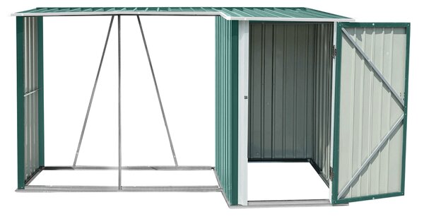 KONDELA şopron din lemn cu şopron, 270x104x159 cm, verde închis, ARPOL TYP 2