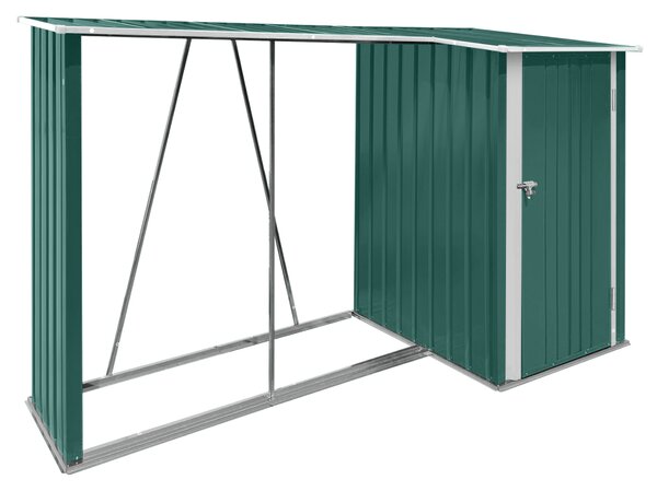 KONDELA şopron din lemn cu şopron, 270x104x159 cm, verde închis, ARPOL TYP 2