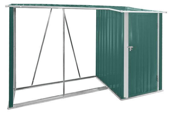 KONDELA şopron din lemn cu şopron, 270x104x159 cm, verde închis, ARPOL TYP 2