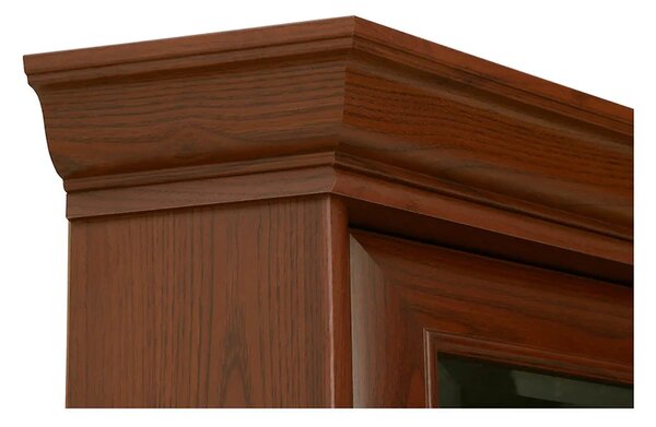 Vitrina KENT ENAD1WN, castan, PAL/sticla securizata, 59x59x115 cm