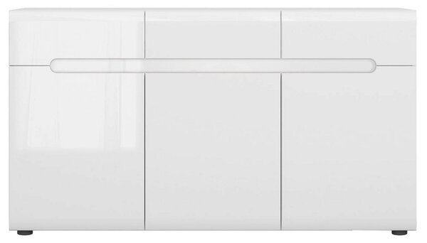 Comoda AZTECA TRIO, alb, 150x41x84 cm