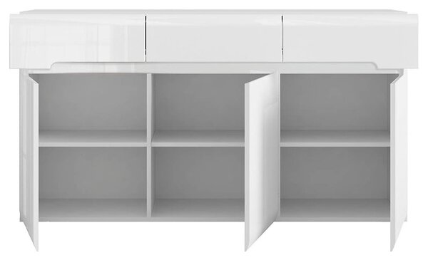 Comoda AZTECA TRIO, alb, 150x41x84 cm