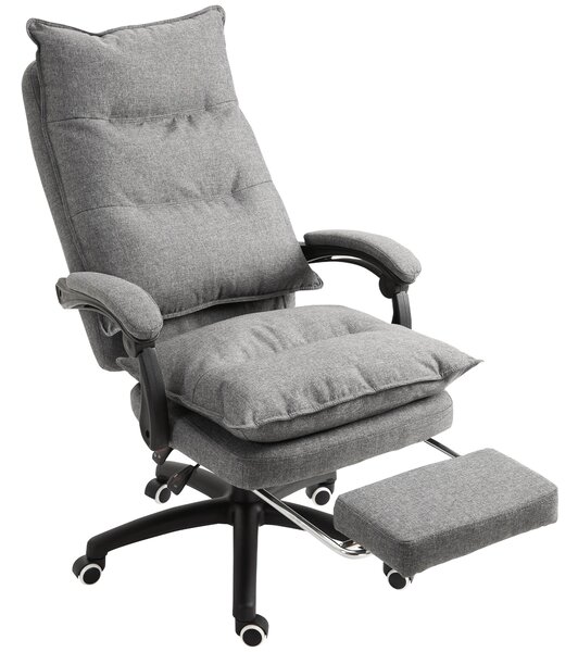 Scaun de birou ergonomic Vinsetto cu inclinare si masaj in 6 Puncte, inaltime reglabila, 70x62x120-130 cm, Gri | Aosom Romania