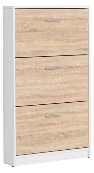 Pantofar NEPO PLUS, stejar sonoma/alb, PAL laminat, 70x18x121 cm
