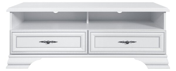 Mobilier living alb clasic IDENTO 6, format din 2 vitrine, masuta cafe