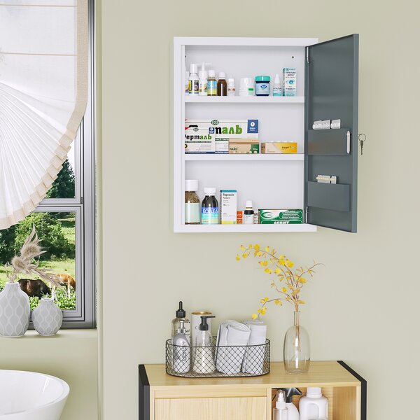 Kleankin Dulap Medicamente pentru Montare pe Perete, cu 3 Nivele, Ideal pentru Baie și Bucătărie, Design Compact și Funcțional | Aosom Romania