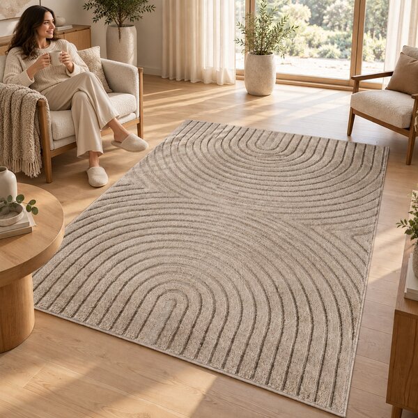 Covor VivaDeco Art V2, 120 x 170 cm, Bej, 100% Polipropilena, Fir 8 mm, 1900 g/mp, OEKO-TEX Standard 100