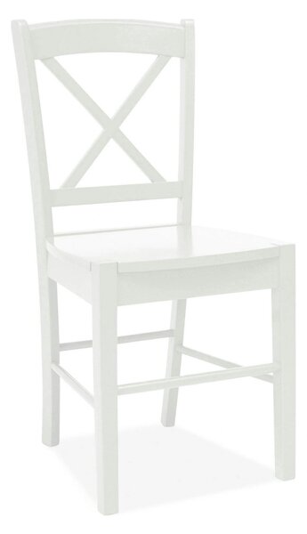 Scaun alb lemn masiv CD-56, 40x36x85 cm