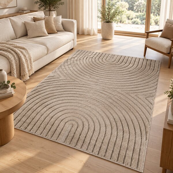 Covor VivaDeco Art V2, 120 x 170 cm, Bej, 100% Polipropilena, Fir 8 mm, 1900 g/mp, OEKO-TEX Standard 100