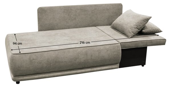 KONDELA Canapea extensibilă, bej gri Taupe, pe dreapta, LIAMI