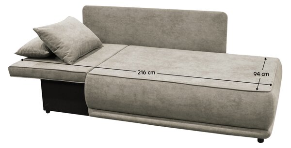 KONDELA Canapea extensibilă, bej gri Taupe, pe stânga, LIAMI