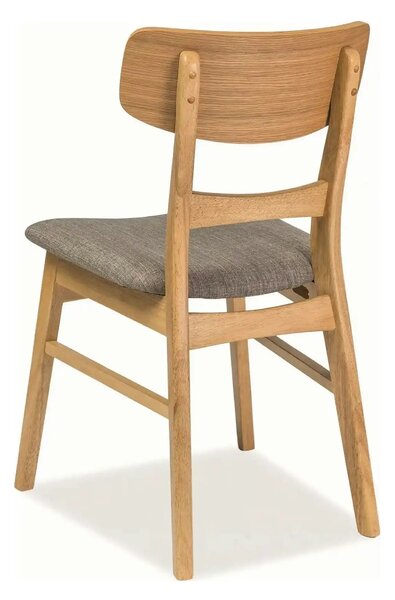 Scaun bucatarie stil scandinav CD61, gri/stejar, stofa clasica/lemn, 4