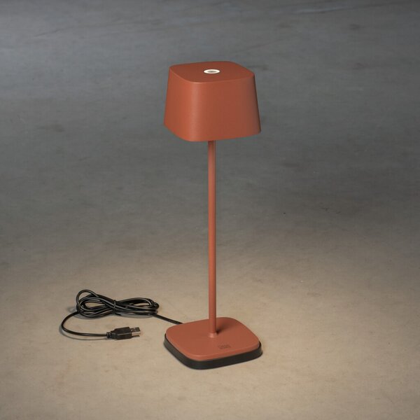 Konstsmide Lampă de masă LED Capri exterior, negru, reglabil, Portocaliu, Camera de zi / sufragerie, Metal, Modern
