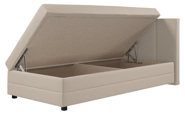 KONDELA Pat tip boxspring, pat de o persoană, bej, 110x200, universal, ALEXA