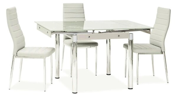 Scaun tapitat H261 BIS, crem, piele ecologica/metal, 40X38X96 cm