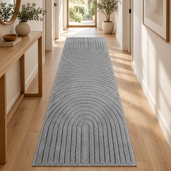 Covor tip Traversa VivaDeco Art V2, 80 x 150 cm, Silver, 100% Polipropilena, Fir 8 mm, 1900 g/mp, OEKO-TEX Standard 100