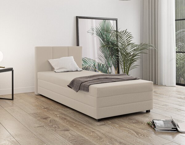 KONDELA Pat tip boxspring, pat de o persoană, bej, 110x200, universal, ALEXA