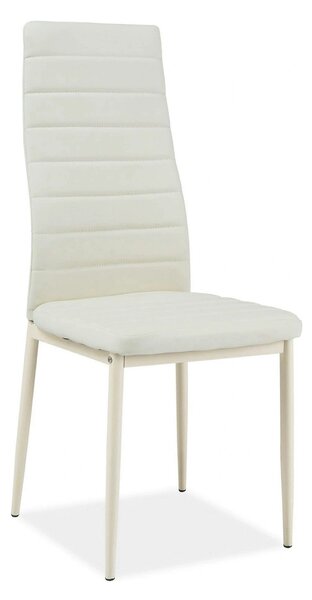 Scaun tapitat H261 BIS, crem, piele ecologica/metal, 40X38X96 cm