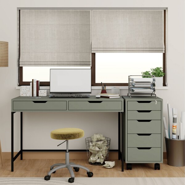 Masă PC cu container de birou Worky (verde). 1144767