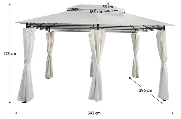 KONDELA Foişor de grădină 3x4 m, bej, TABARI