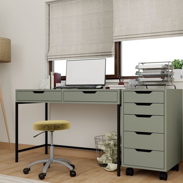Masă PC cu container de birou Worky (verde). 1144767
