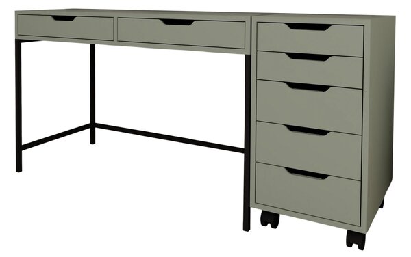 Masă PC cu container de birou Worky (verde). 1144767