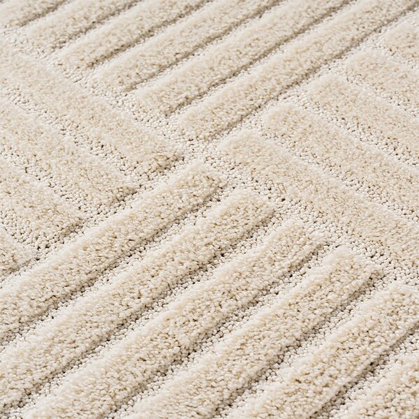 Covor tip Traversa VivaDeco Art V3, 80 x 150 cm, Crem, 100% Polipropilena, Fir 8 mm, 1900 g/mp, OEKO-TEX Standard 100