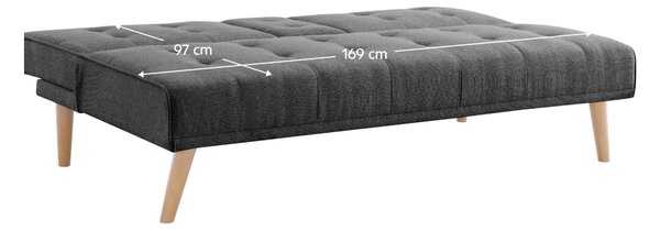 KONDELA Canapea extensibilă, gri închis/fag, BABET