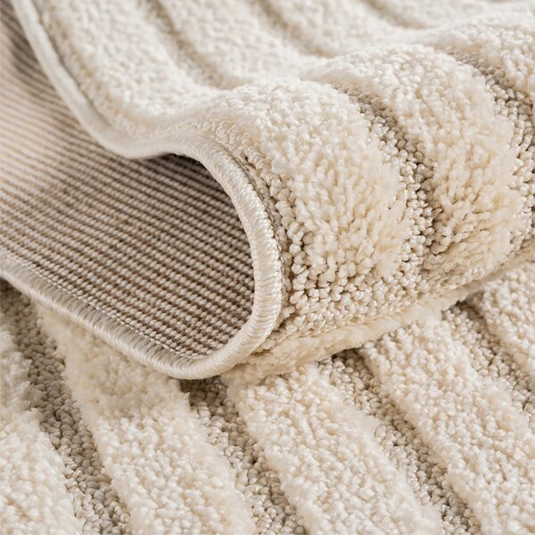 Covor tip Traversa VivaDeco Art V3, 80 x 150 cm, Crem, 100% Polipropilena, Fir 8 mm, 1900 g/mp, OEKO-TEX Standard 100