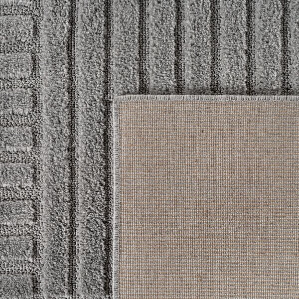 Covor tip Traversa VivaDeco Art V3, 80 x 150 cm, Silver, 100% Polipropilena, Fir 8 mm, 1900 g/mp, OEKO-TEX Standard 100
