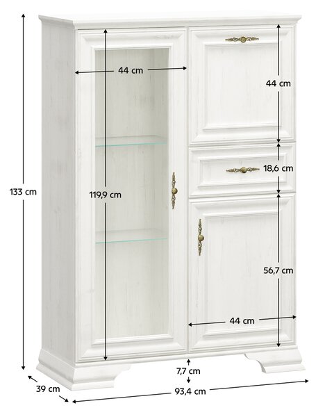 KONDELA Comodă cu bar, pin andersen, IRINA 1D1W1S1B