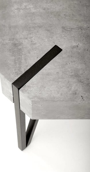 Masuta EMILY GREY, gri/negru, 110x60x42 cm