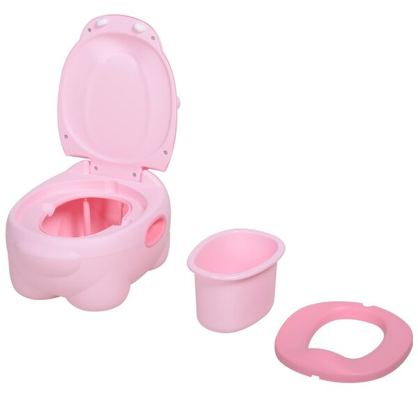 HOMCOM Olita pentru Copii de la 6 Luni Antialunecare Hipopotam Roz 40 x 30 x 23cm | Aosom Romania