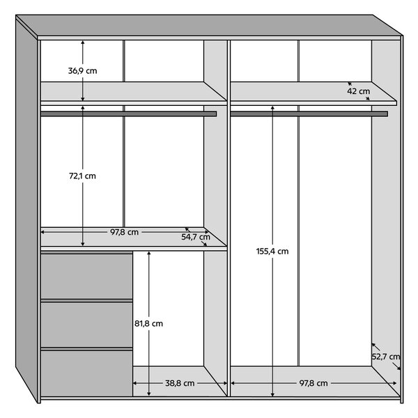 KONDELA Dulap, stejar artisan/gri închis beton, VIOLO