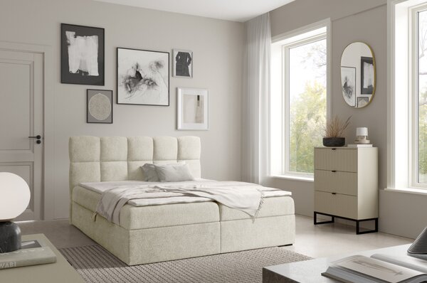 KONDELA Pat boxspring, 160x200, crem, NEGRY