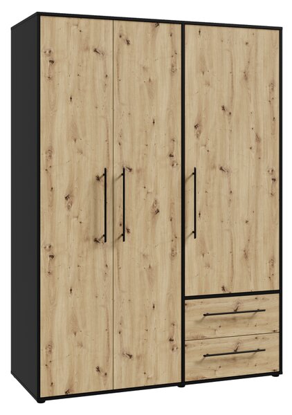 KONDELA Dulap, stejar artisan/negru, MOSKA TYP 1