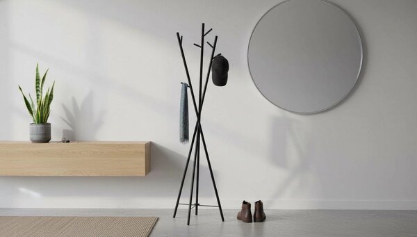 Cuier pom W35, negru, otel, 50x180 cm