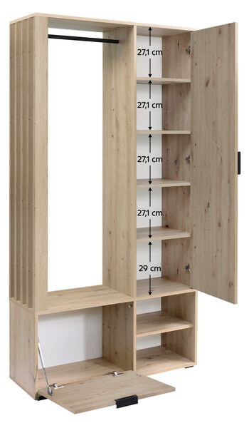 KONDELA Set pentru hol, stejar artisan, MUNA