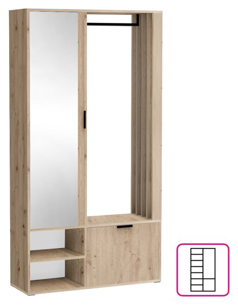 KONDELA Set pentru hol, stejar artisan, MUNA